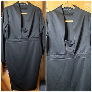 Boohoo Black Midi Dress